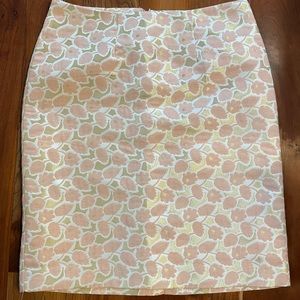 Pink and gold pencil skirt